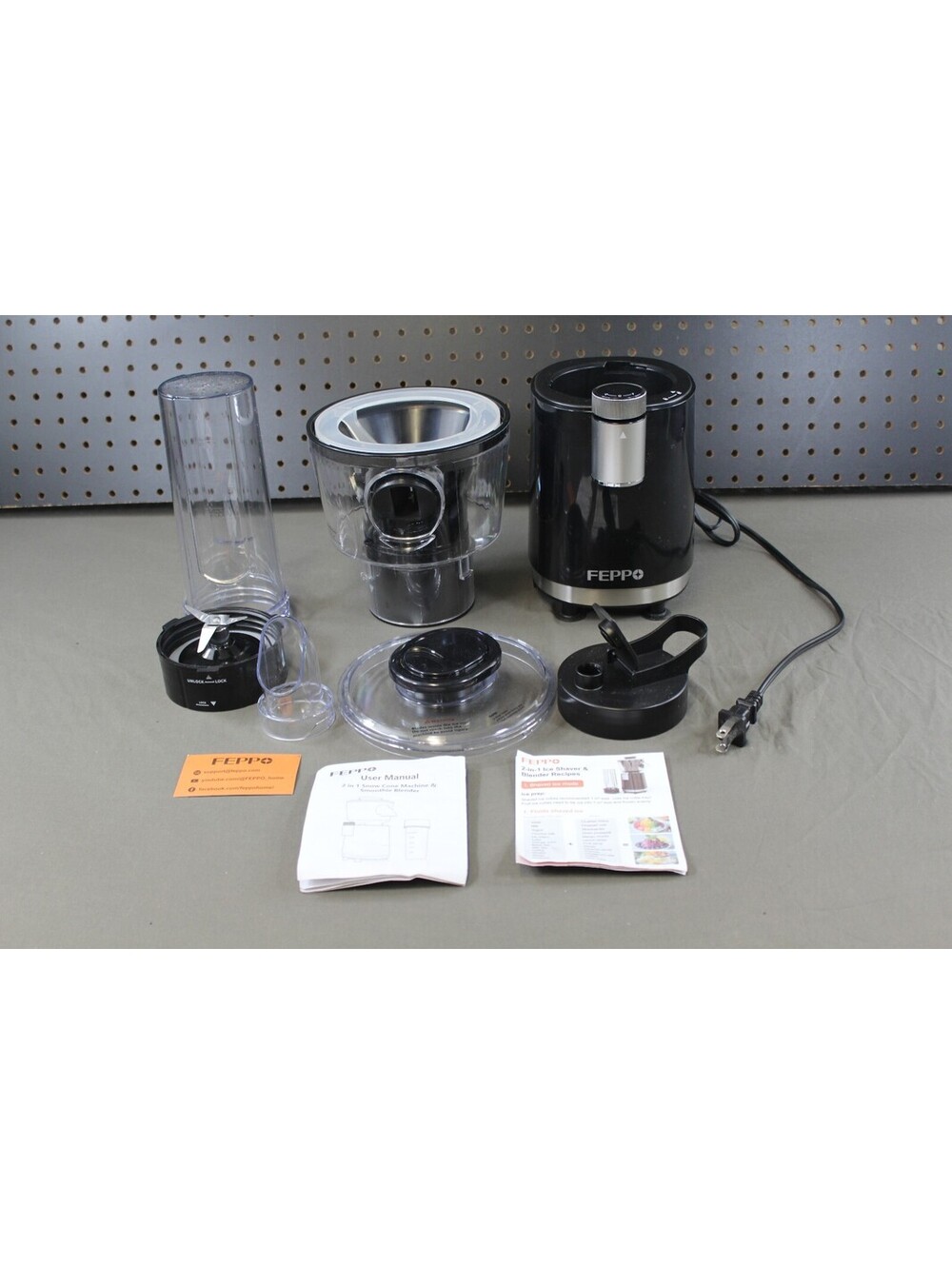 FEPP0 2-in-1 Snow Cone Machine & Smoothie Blender